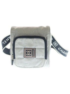 Chanel Sports Line Choco Bar Waist Pouch Cotton Gray